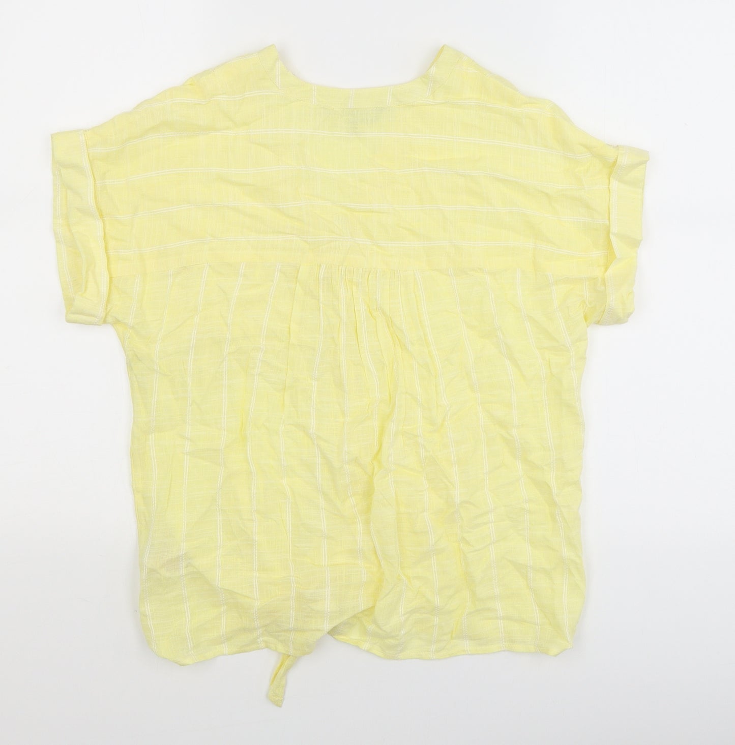 Peacocks Womens Yellow Striped  Basic Blouse Size 8