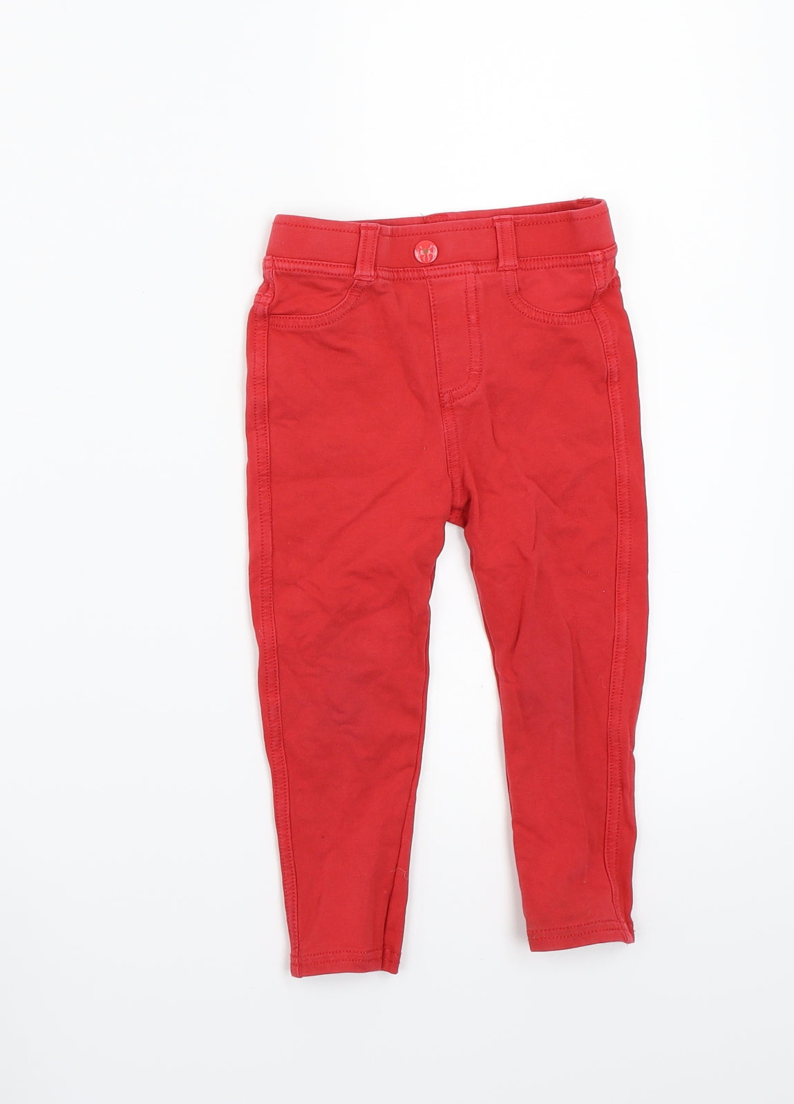 George Girls Red   Capri Trousers Size 2-3 Years