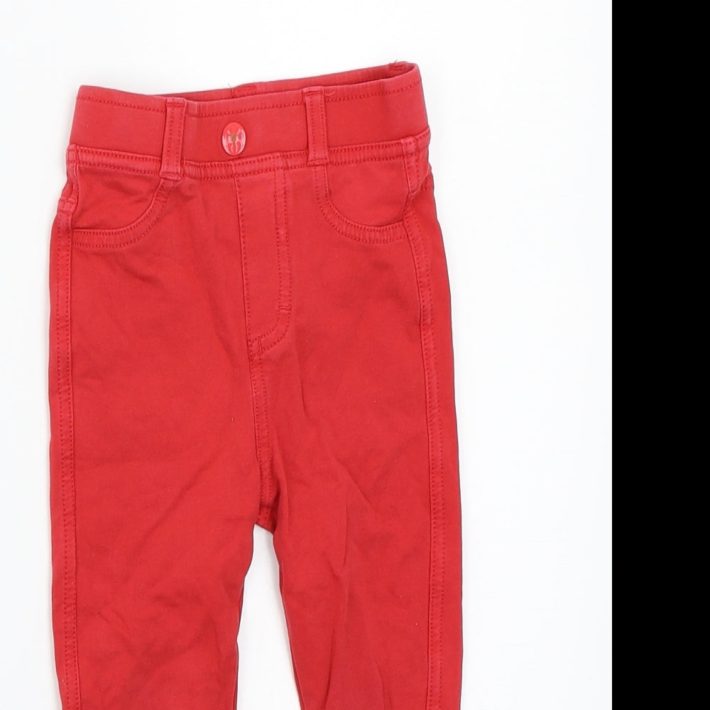 George Girls Red   Capri Trousers Size 2-3 Years