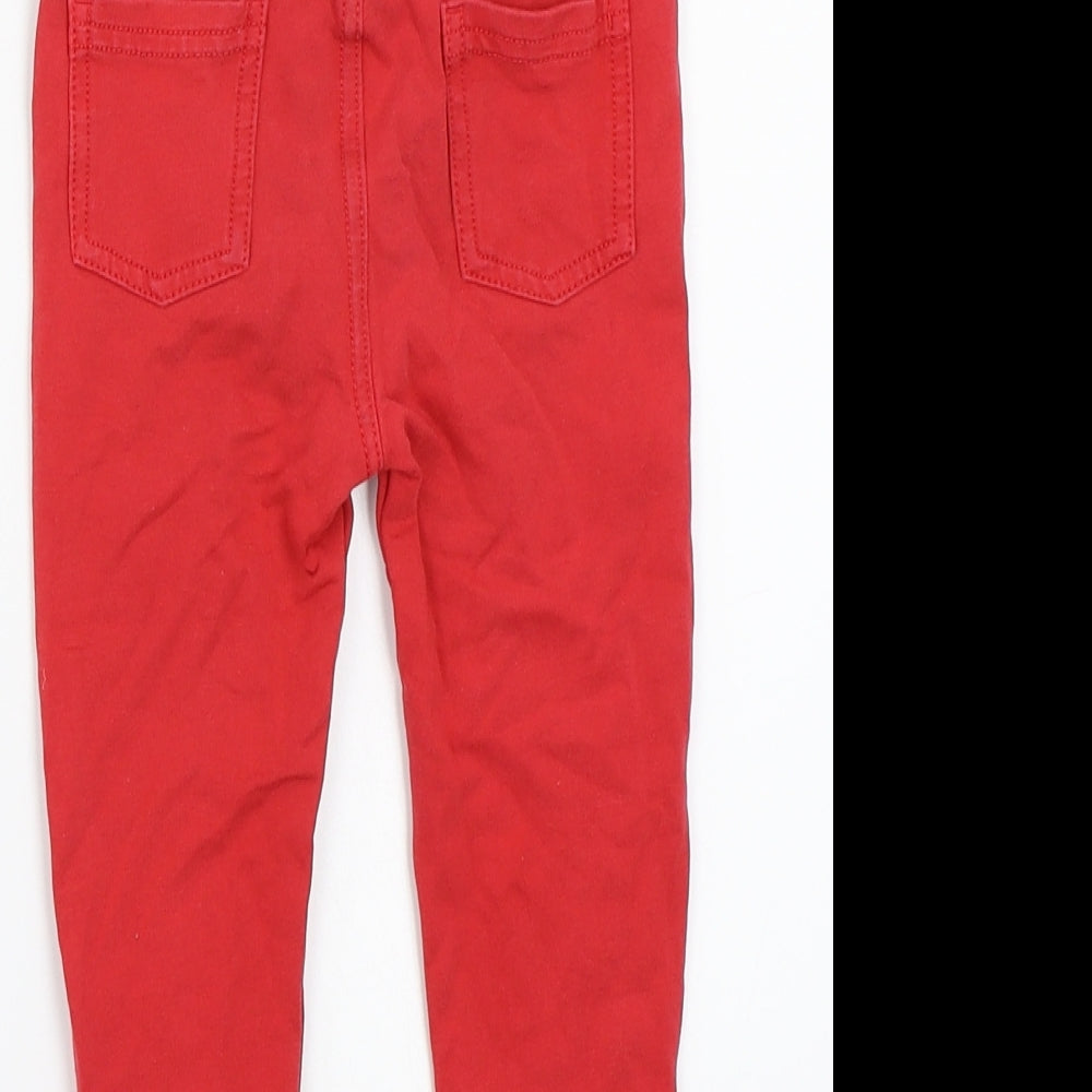 George Girls Red   Capri Trousers Size 2-3 Years