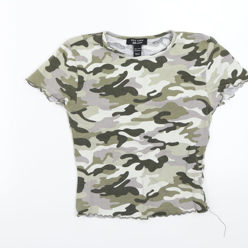 Newlook Girls Green Camouflage  Basic T-Shirt Size 13 Years