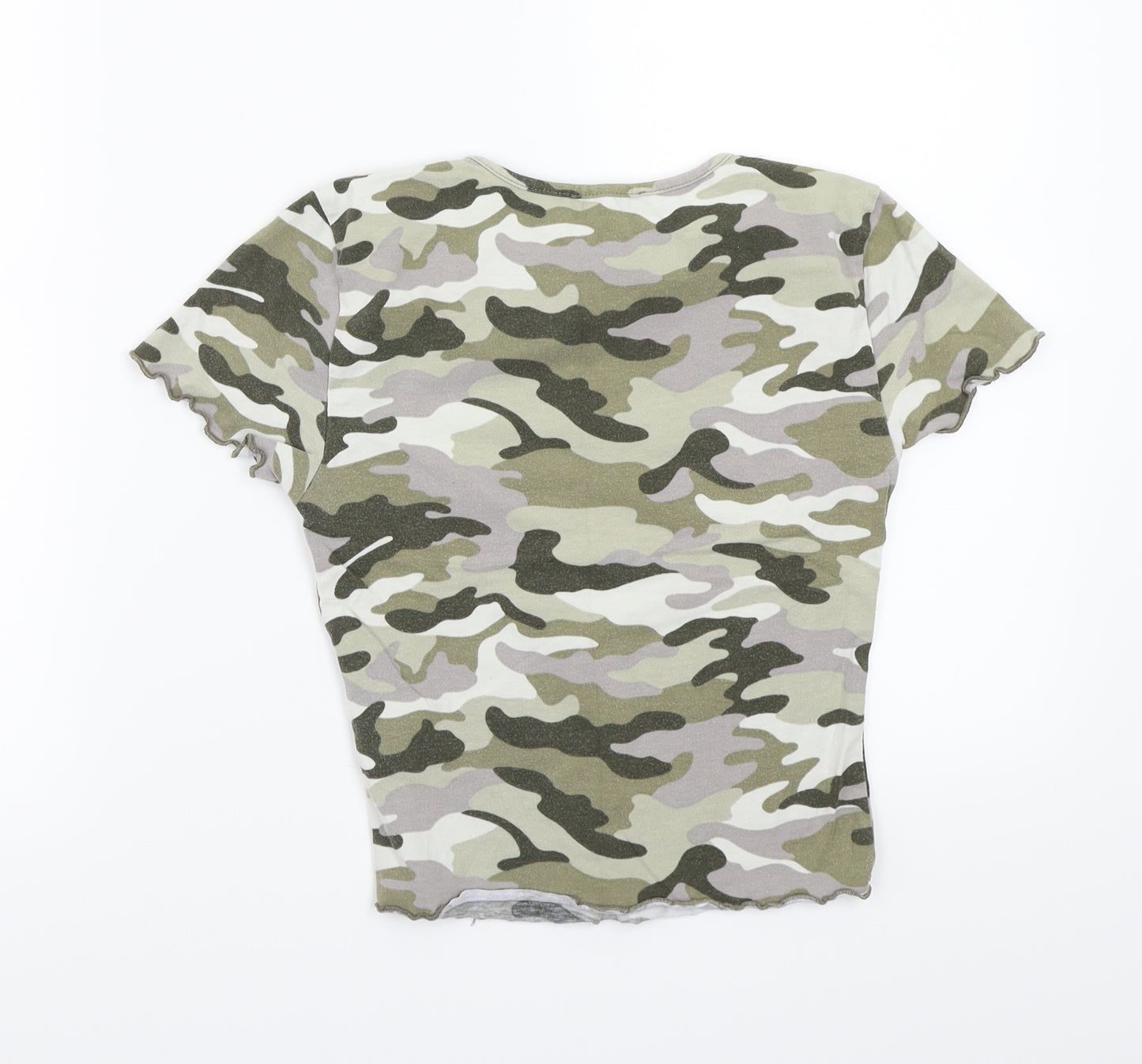 Newlook Girls Green Camouflage  Basic T-Shirt Size 13 Years