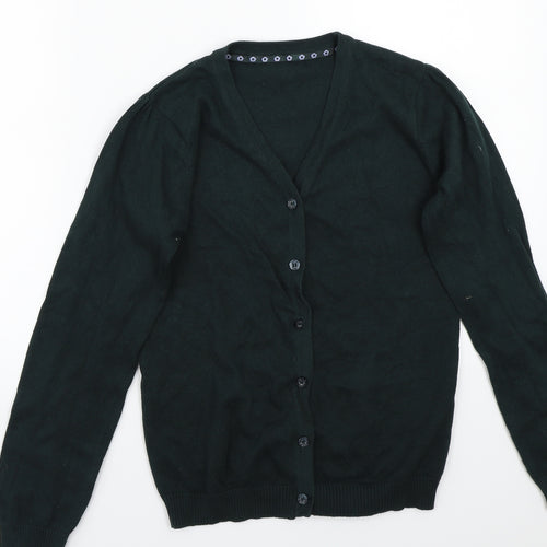 Nutmeg Girls Green   Cardigan Jumper Size 13 Years
