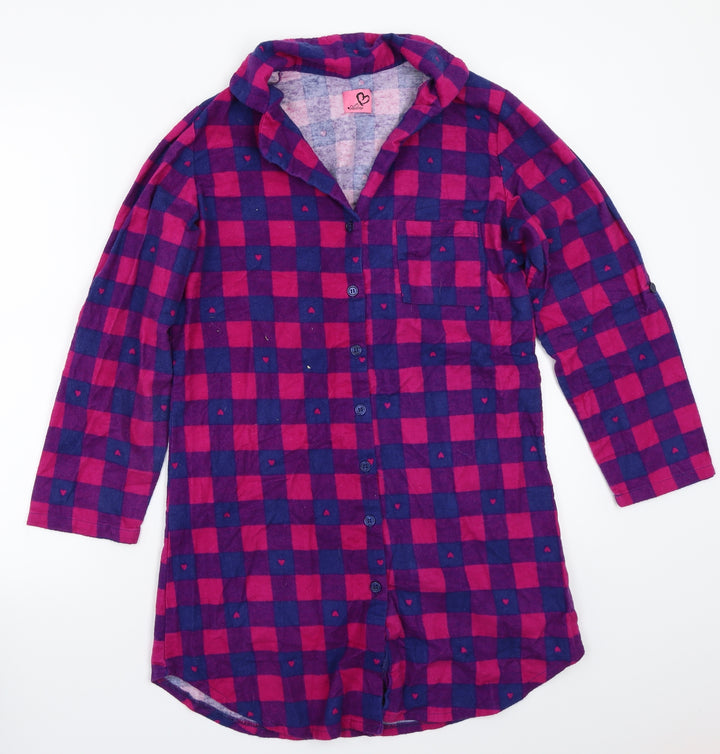 Adore Womens Purple Check  Basic Button-Up Size 8