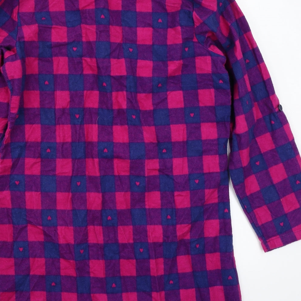 Adore Womens Purple Check  Basic Button-Up Size 8