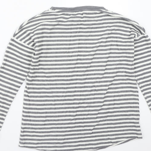 NEXT Womens Grey Striped  Basic T-Shirt Size 8  - Christmas