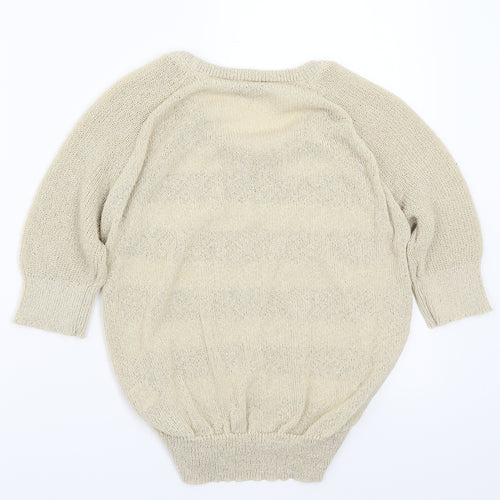 peacocks  Womens Beige Striped  Pullover Jumper Size M