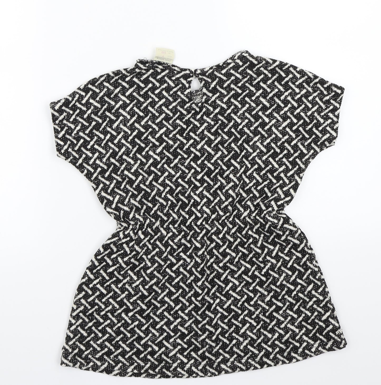 Zara Girls Black Geometric  A-Line  Size 7 Years