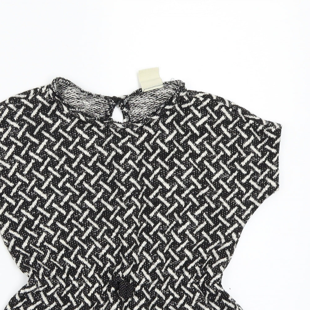 Zara Girls Black Geometric  A-Line  Size 7 Years