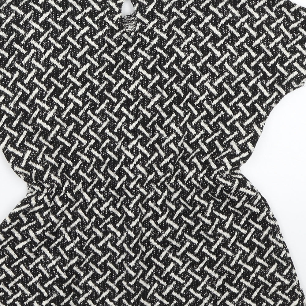 Zara Girls Black Geometric  A-Line  Size 7 Years