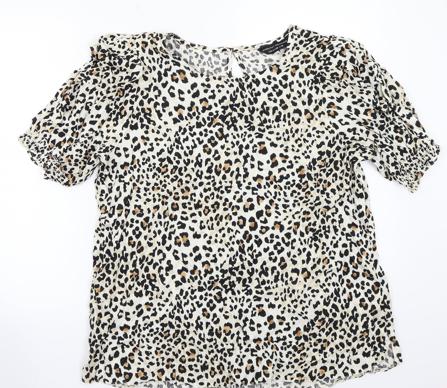 Dorothy Perkins Womens Beige Animal Print  Basic T-Shirt Size 18