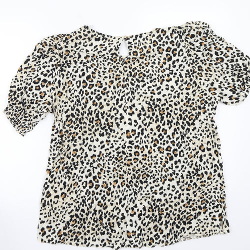 Dorothy Perkins Womens Beige Animal Print  Basic T-Shirt Size 18