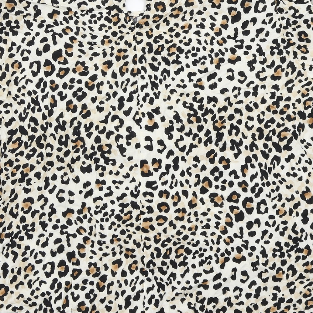 Dorothy Perkins Womens Beige Animal Print  Basic T-Shirt Size 18