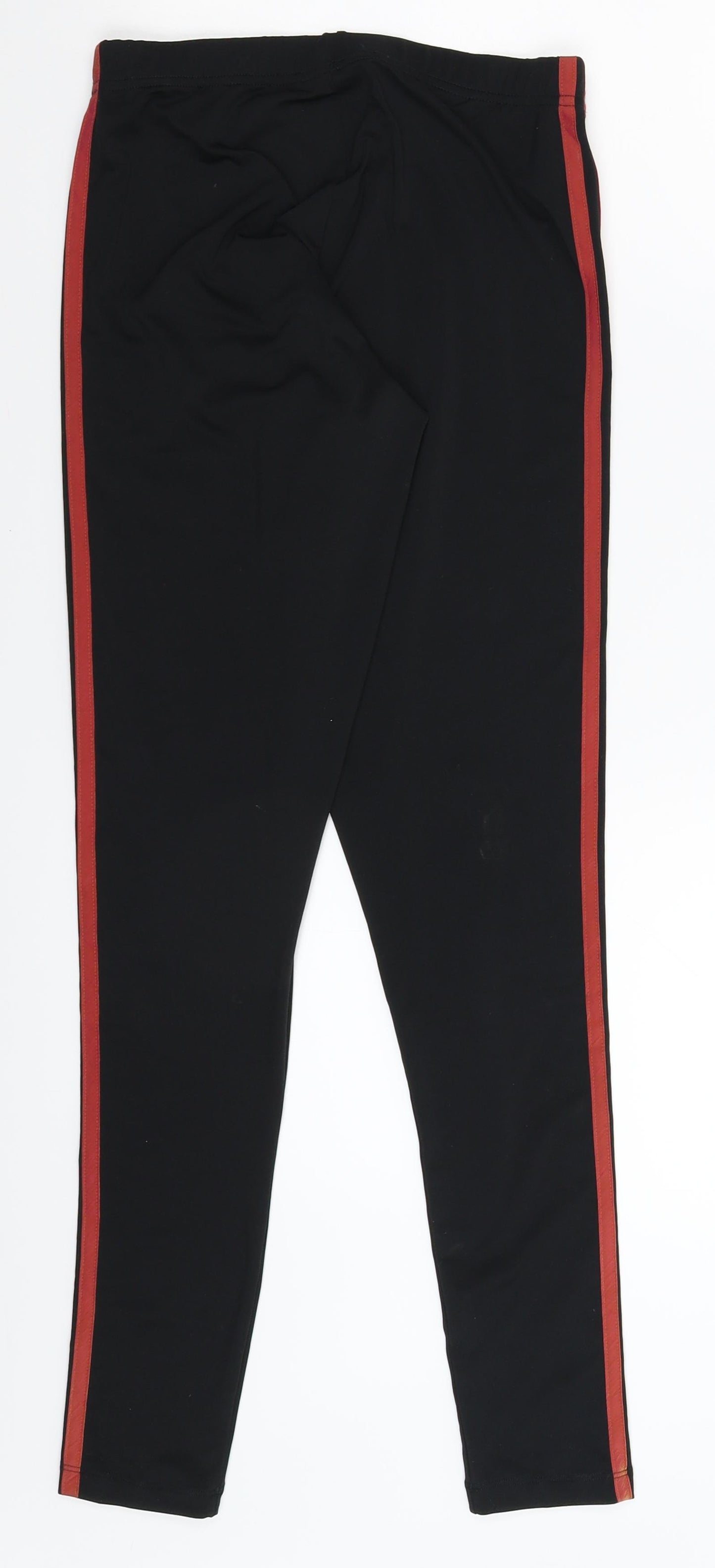 adidas Womens Black Striped  Compression Leggings Size 6 L27 in