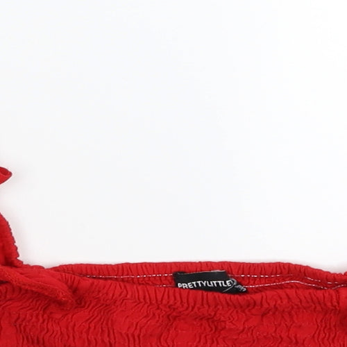 PRETTYLITTLETHING Womens Red   Cropped T-Shirt Size 6