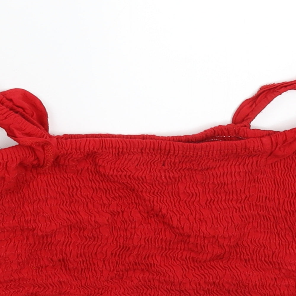 PRETTYLITTLETHING Womens Red   Cropped T-Shirt Size 6