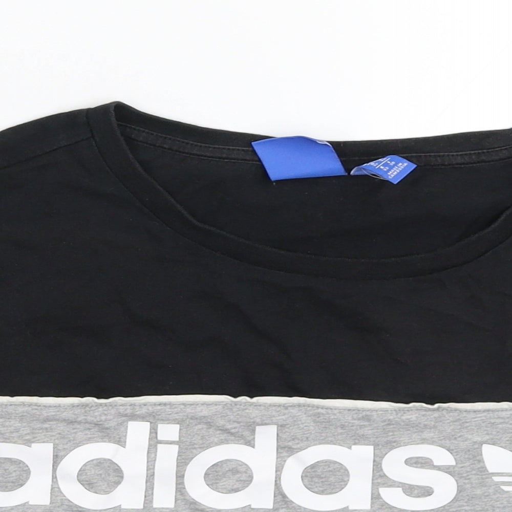 adidas Womens Black   Cropped T-Shirt Size 6