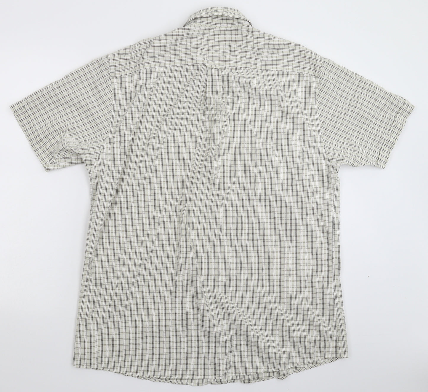 Lincoln Mens Beige Check   Button-Up Size L