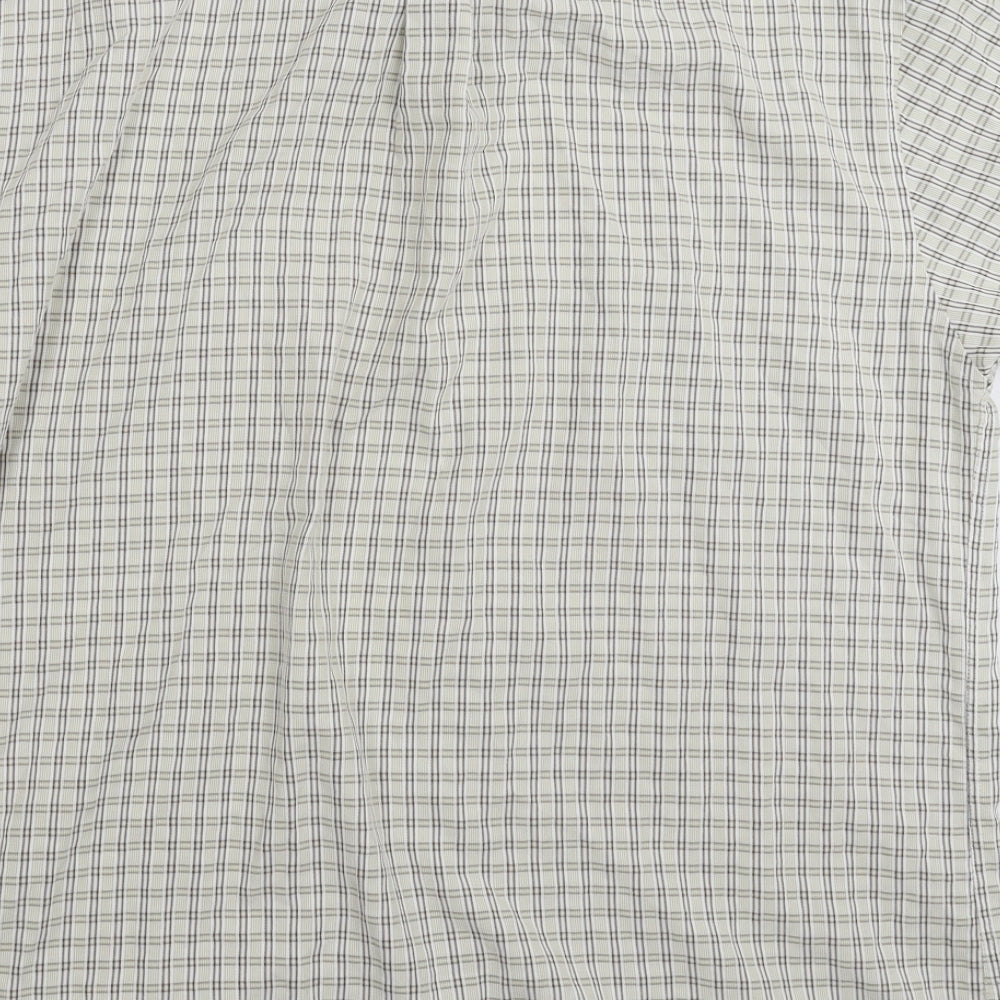 Lincoln Mens Beige Check   Button-Up Size L