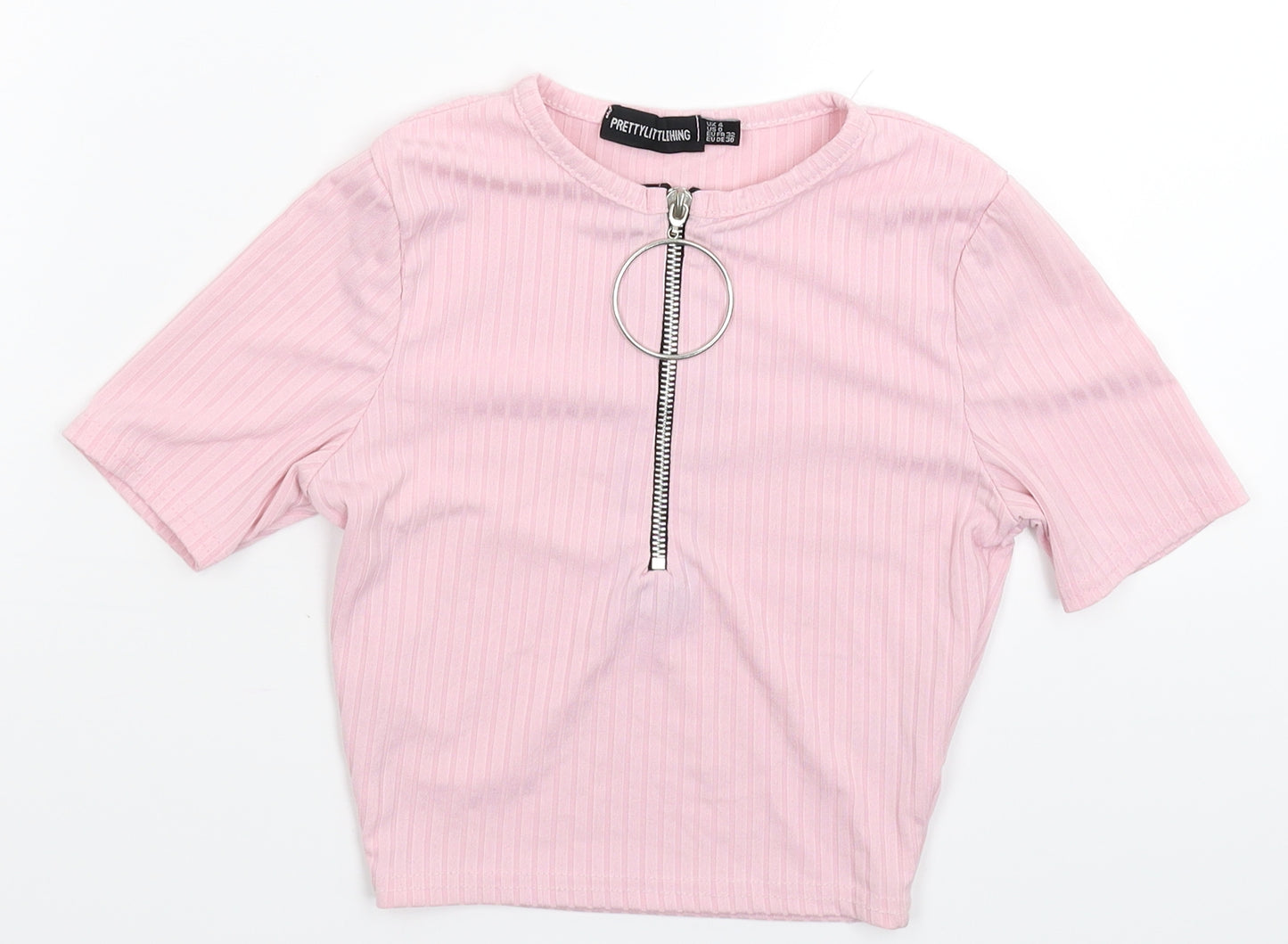 PRETTYLITTLETHING Womens Pink   Basic T-Shirt Size 4