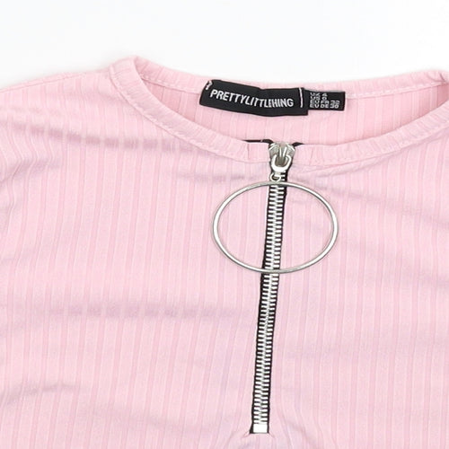 PRETTYLITTLETHING Womens Pink   Basic T-Shirt Size 4