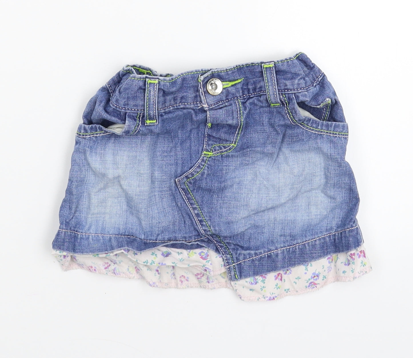 Marks and Spencer Girls Blue  Denim A-Line Skirt Size 2 Years