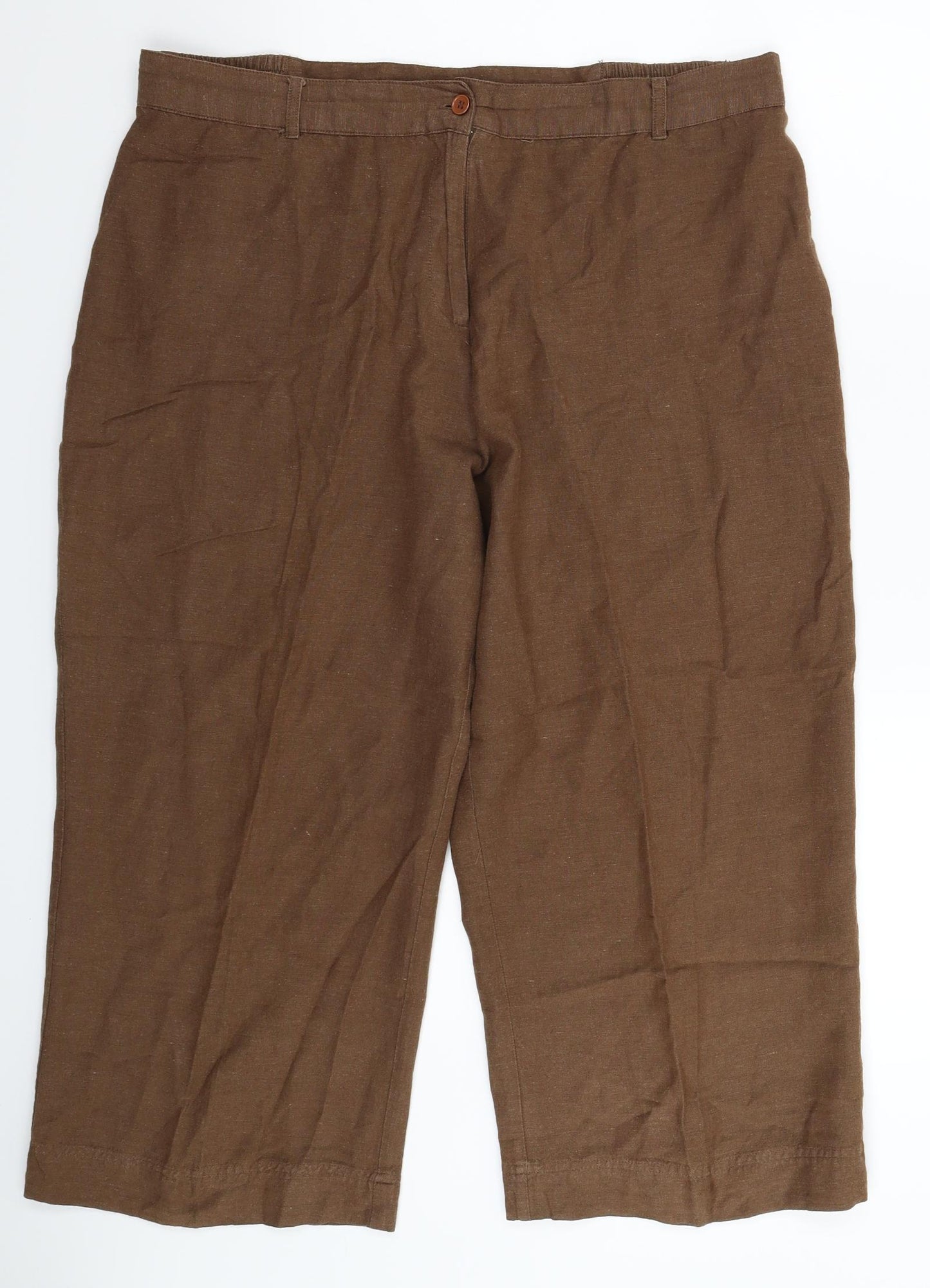 Casual Comfort Womens Grey   Cropped Trousers Size 18 L21 in