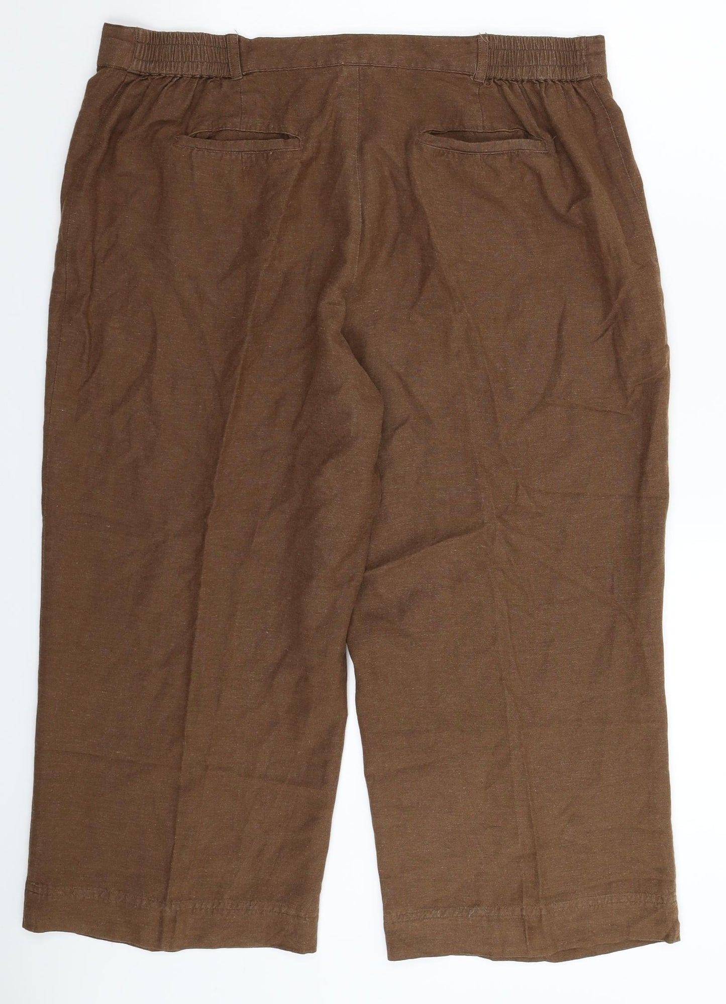 Casual Comfort Womens Grey   Cropped Trousers Size 18 L21 in