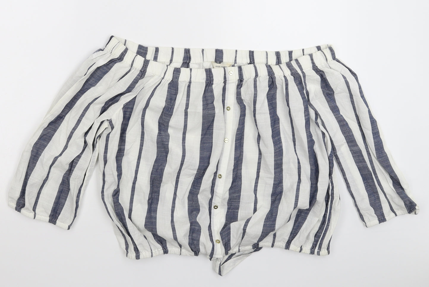 River Island Womens Multicoloured Striped  Basic Blouse Size 16
