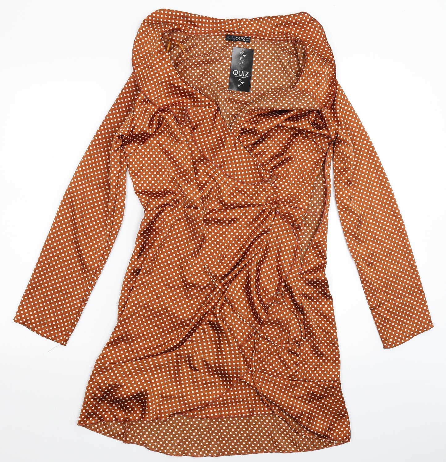 Quiz Womens Brown Polka Dot  Sheath  Size 12