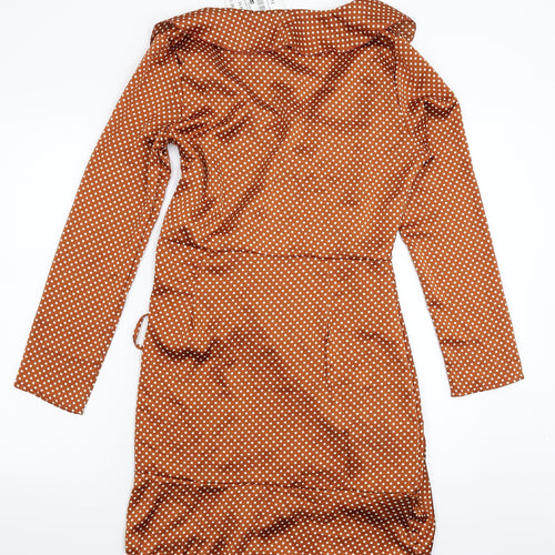 Quiz Womens Brown Polka Dot  Sheath  Size 12
