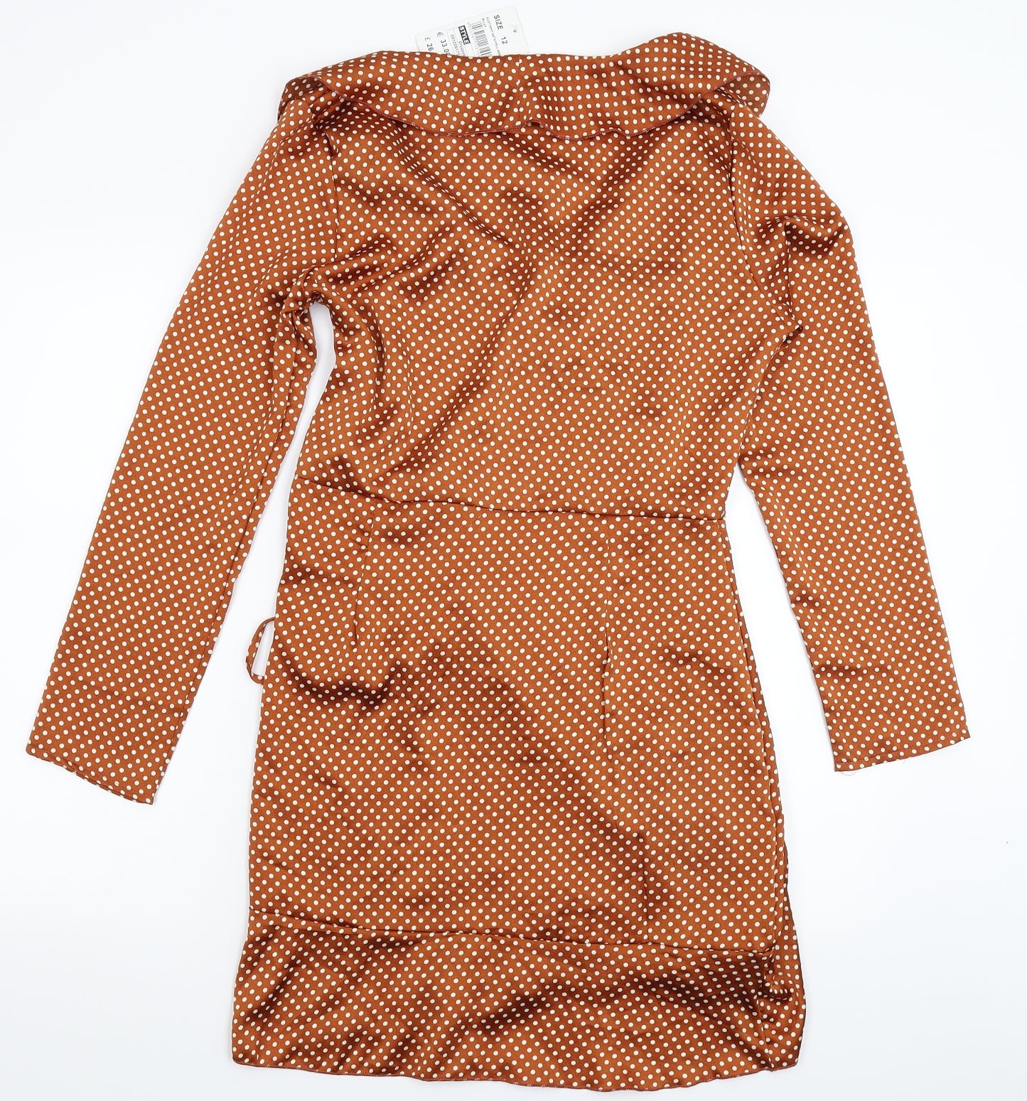 Quiz Womens Brown Polka Dot  Sheath  Size 12
