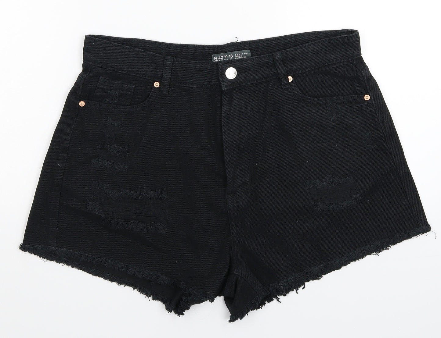 Denim Co Womens Black  Denim Hot Pants Shorts Size 14