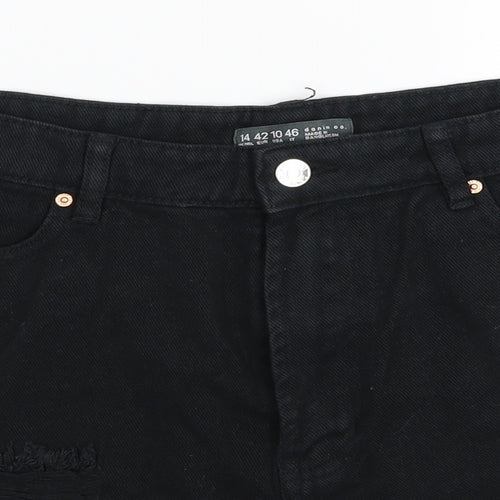 Denim Co Womens Black  Denim Hot Pants Shorts Size 14