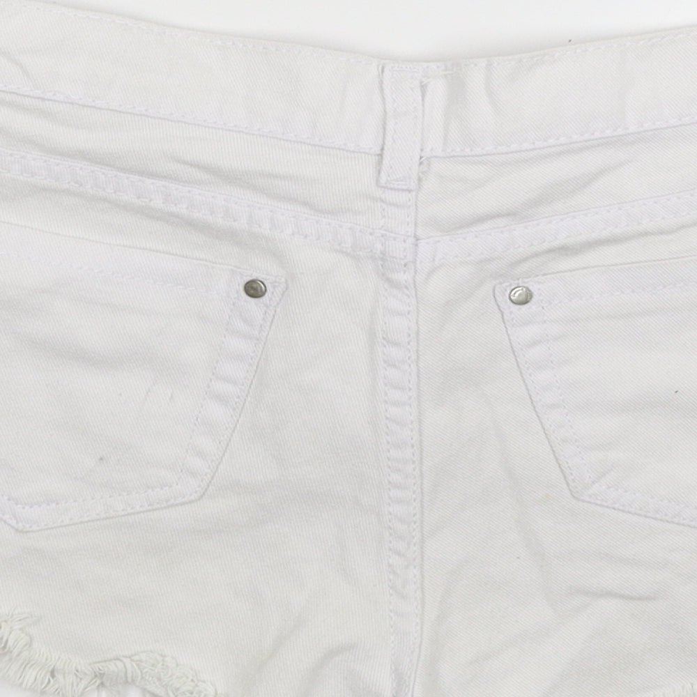 Denim & Co. Womens Blue Floral Denim Hot Pants Shorts Size 6