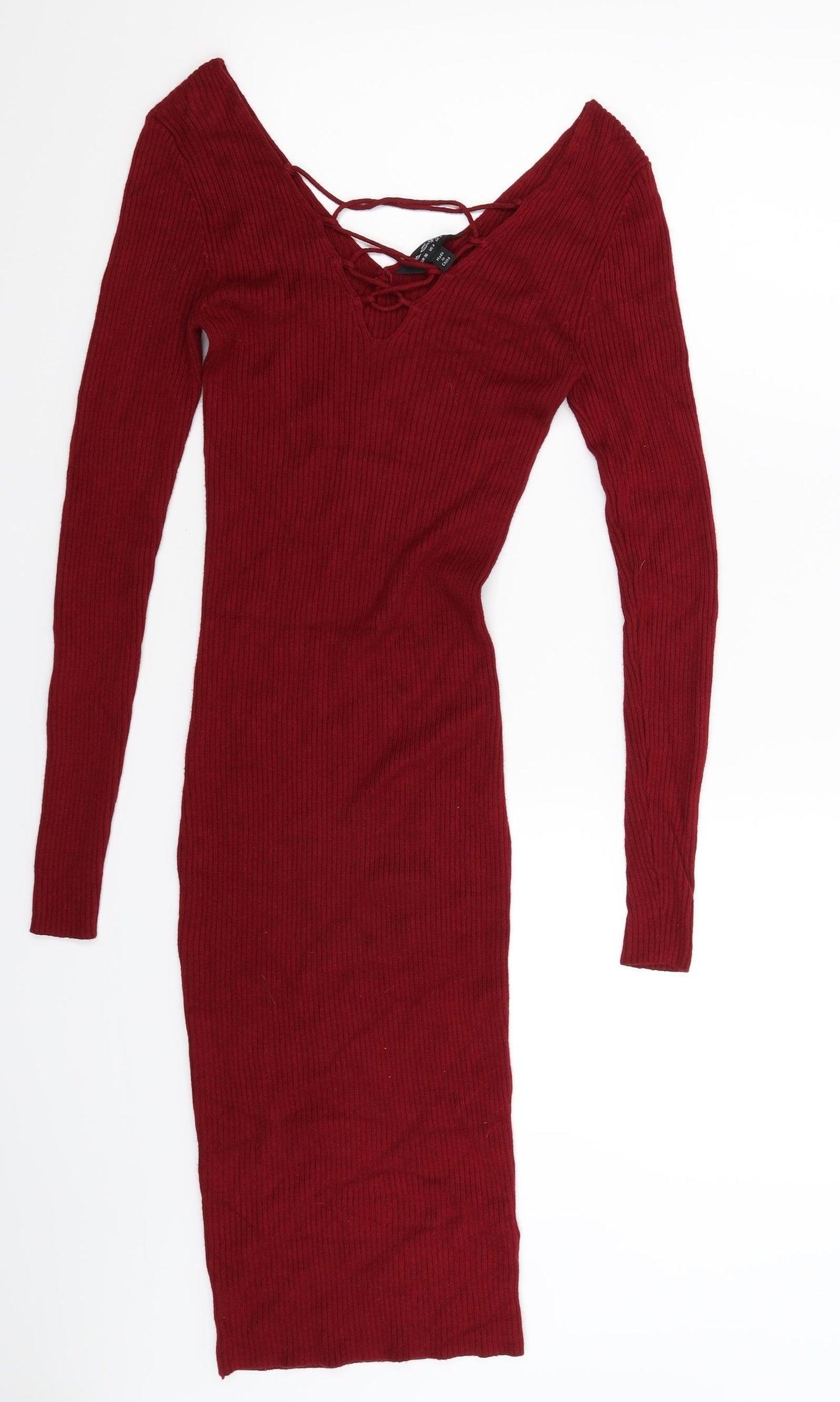 Miss Selfridge Womens Brown  Knit Jumper Dress  Size 8