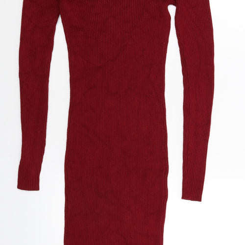 Miss Selfridge Womens Brown  Knit Jumper Dress  Size 8