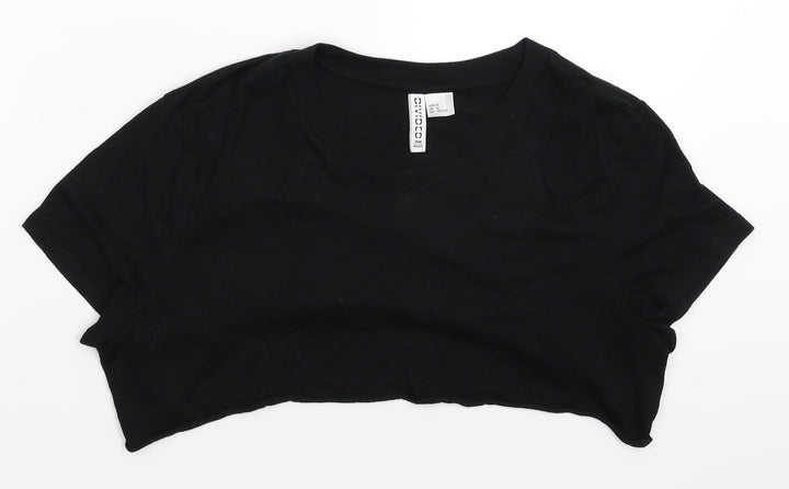 Divided Womens Black Cropped T-Shirt Size M
