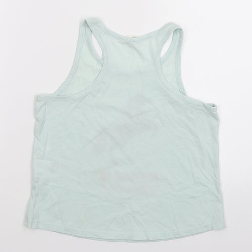 H&M Girls Green   Basic Tank Size 9-10 Years