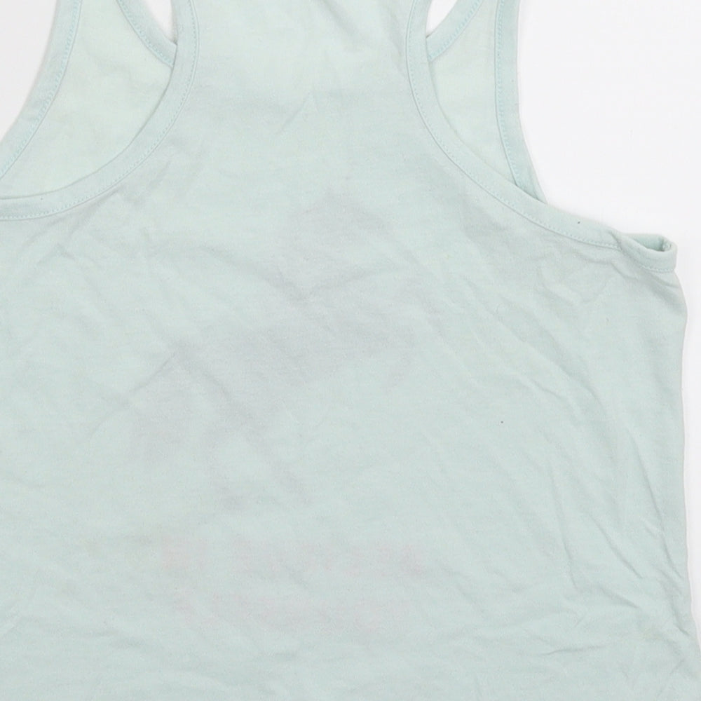 H&M Girls Green   Basic Tank Size 9-10 Years