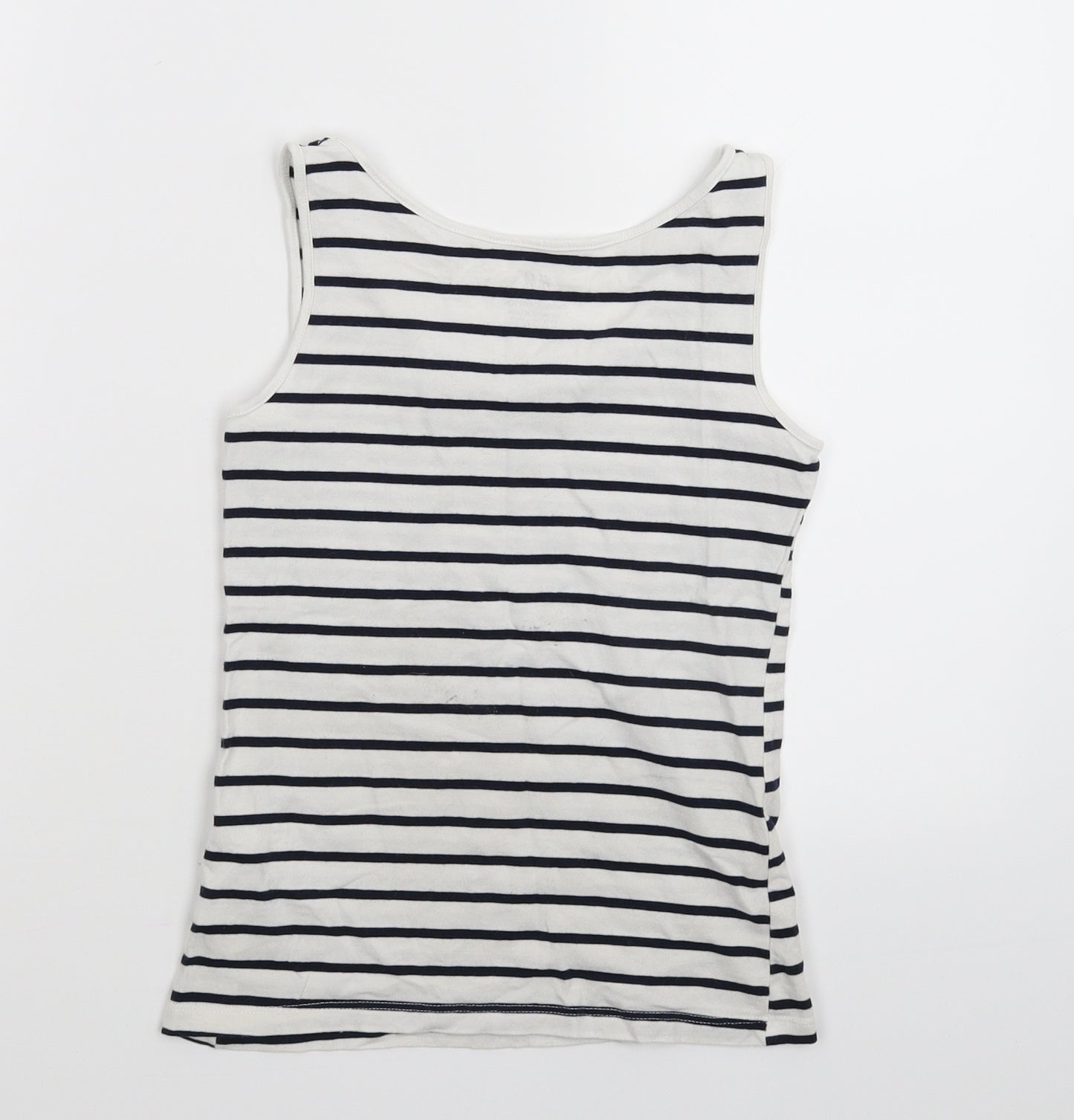 H&M Girls White Striped  Basic Tank Size 11-12 Years