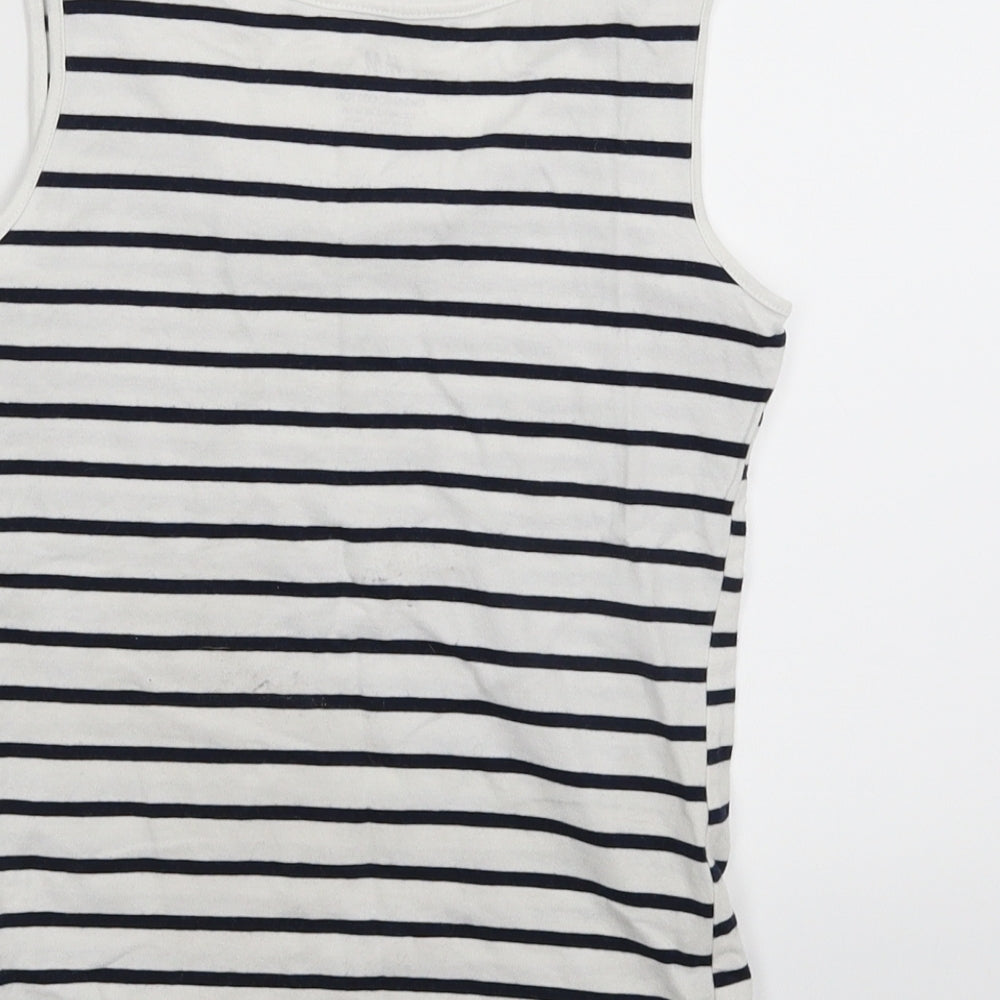 H&M Girls White Striped  Basic Tank Size 11-12 Years