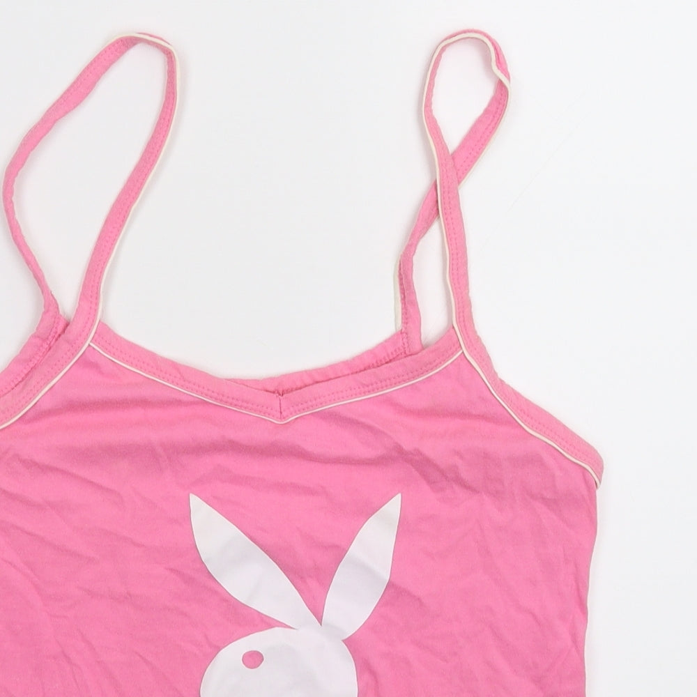 Playboy Womens Pink   Basic Tank Size 14