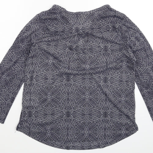 H&M Womens Blue Geometric  Basic T-Shirt Size S