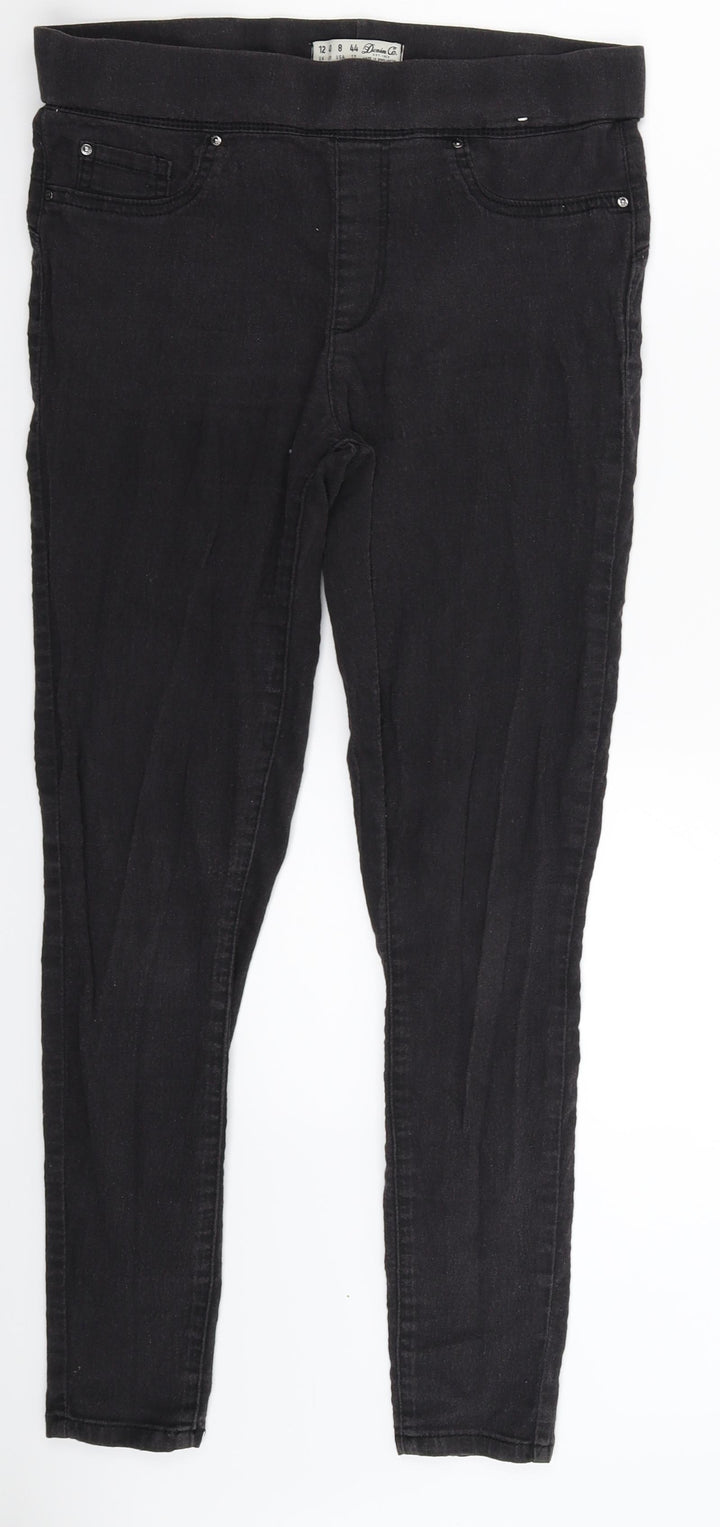 Denim Co Womens Black Denim Jegging Jeans Size 12 L26 in