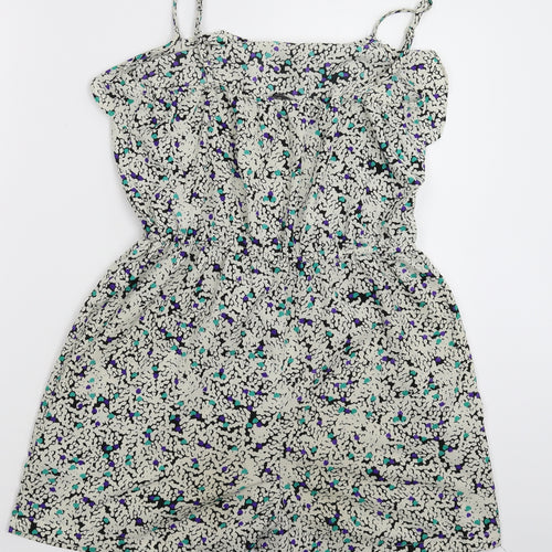 F&F Womens White Floral  Jumpsuit One-Piece Size 8