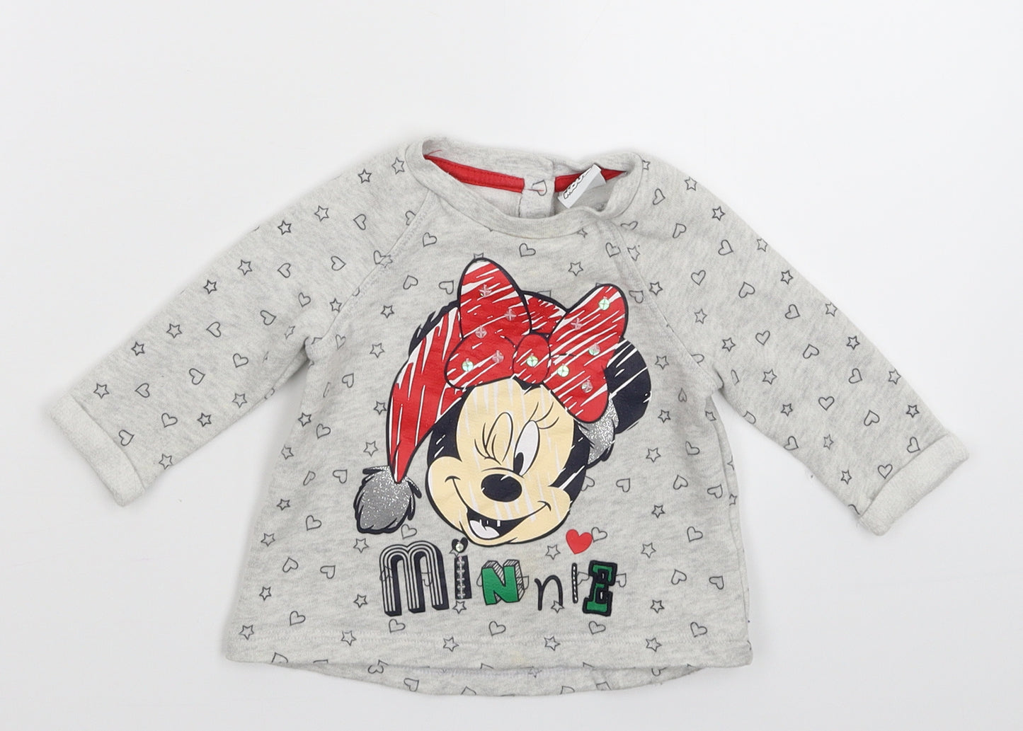 Disney Girls Grey   Pullover Jumper Size 3-6 Months  - Christmas
