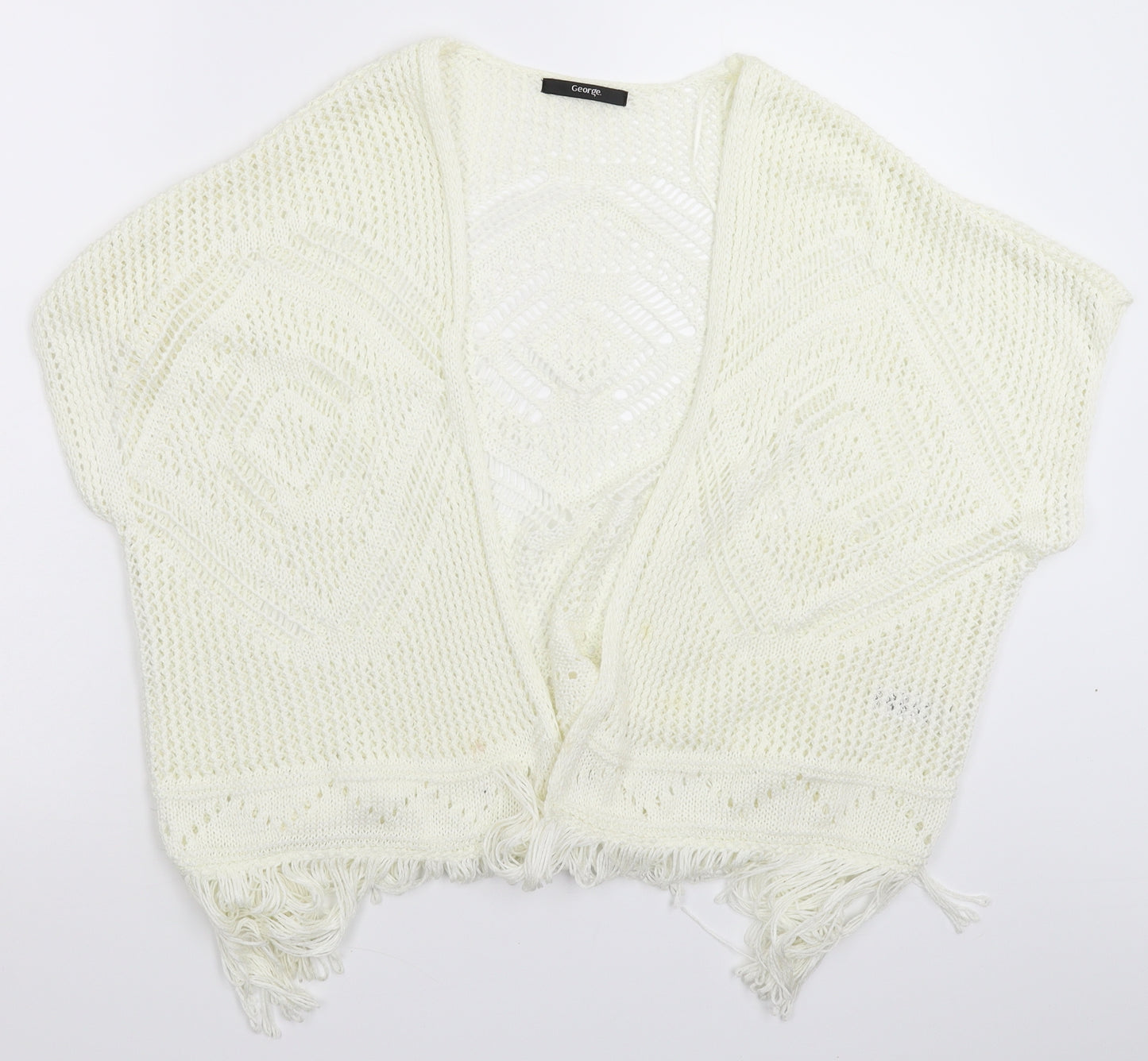 George Womens White  Knit Vest Jumper Size 16