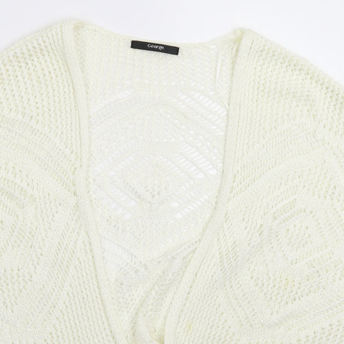 George Womens White  Knit Vest Jumper Size 16