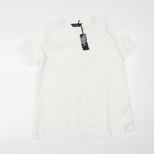 beyou Womens White   Basic Blouse Size M